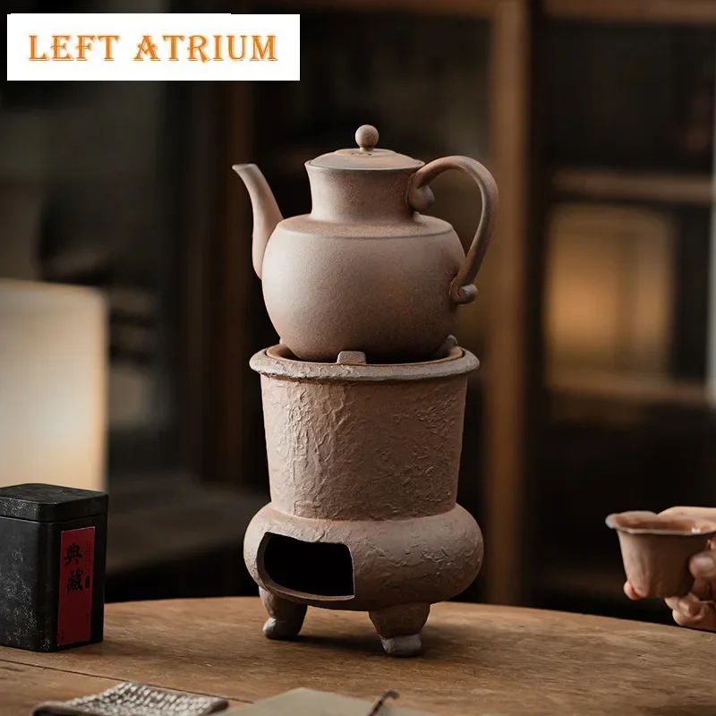 Old Rock Mud Boiling Water Kettle Large Capacity Tea Soaking Pot Household Herbal Medicine Kettle Tea Ceremony Supplies Craft