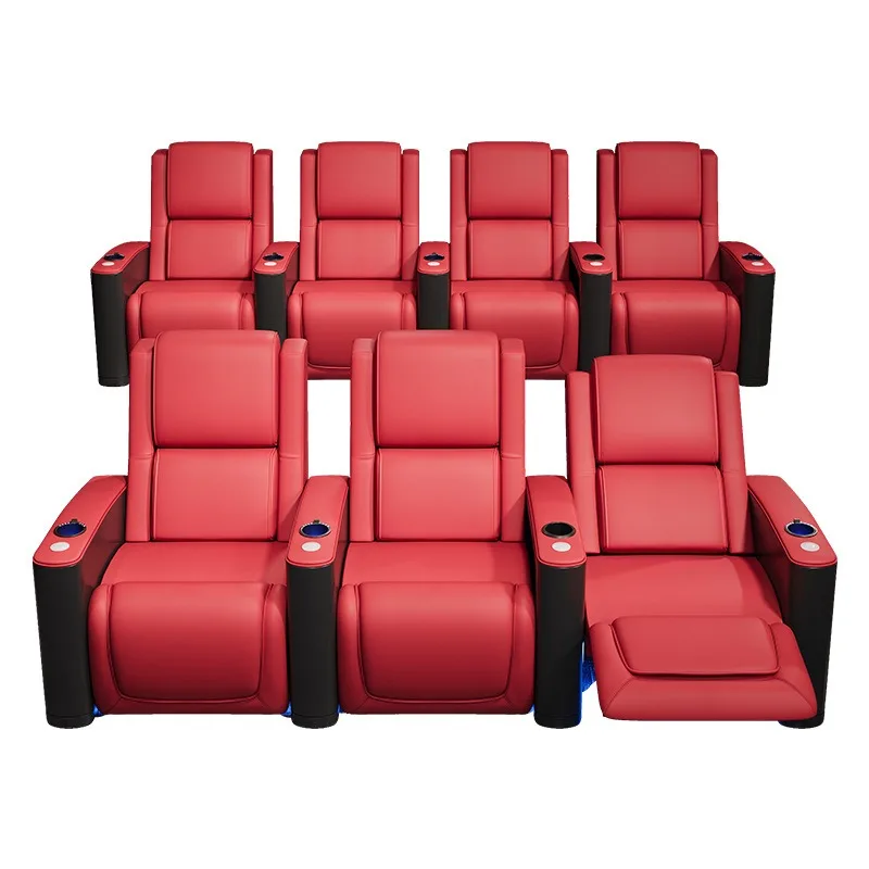 Private home theater, audio and video room, electric sofa, three-person leather cinema, film and television hall viewing chair