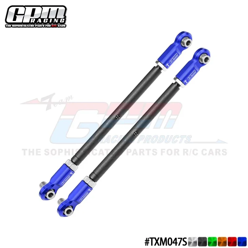 GPM upgrade part TRAXXAS 1/5 X-MAXX aluminum alloy 7075+medium carbon steel adjustable front steering rod