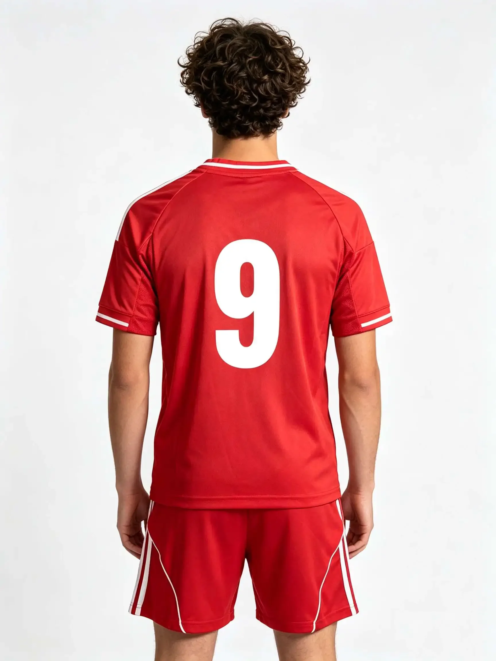 26/27 Unisex Blank Soccer 2‑Piece Set, Kids Adults Parent‑Child Kit, Custom No.1 7 8 9 10 for School Outdoor Team Sports red 10