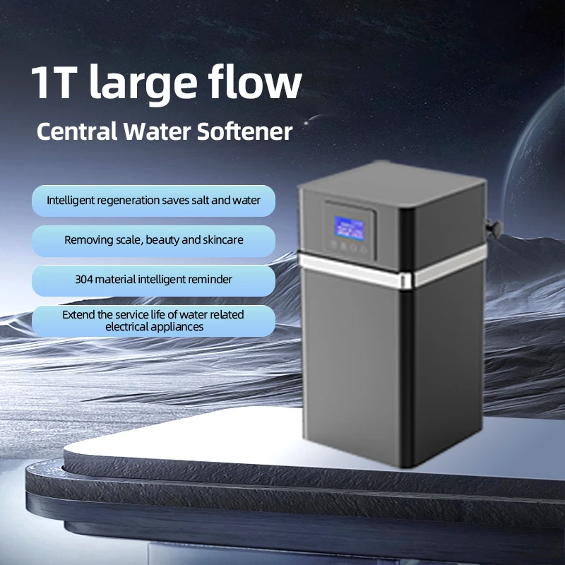 

1T Large Flov Central Water Softene Suitable Forcommercial and Household Use 304 Material Intelligent Reminder