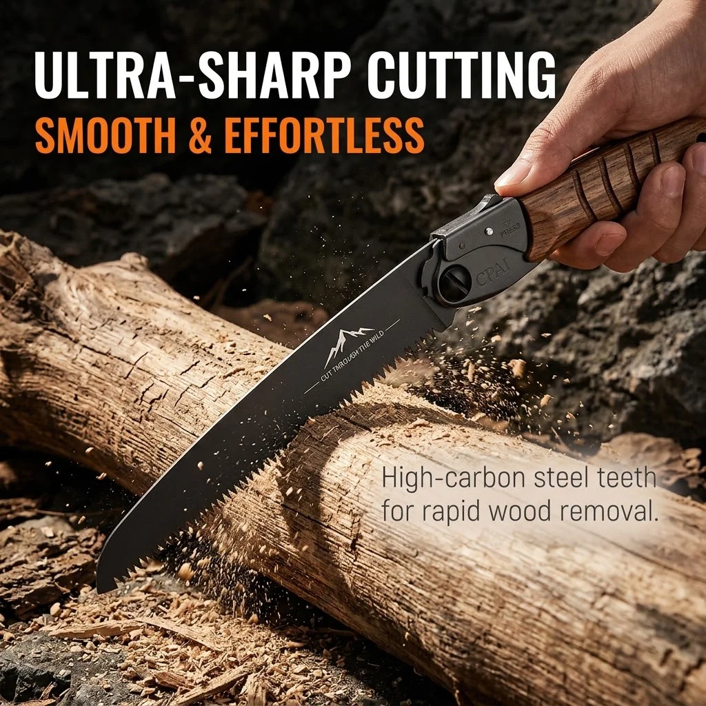 Foldable Outdoor Saw, Small Multi-Functional Handheld Camping Saw for Home Use, Tree Hand Saw Blade