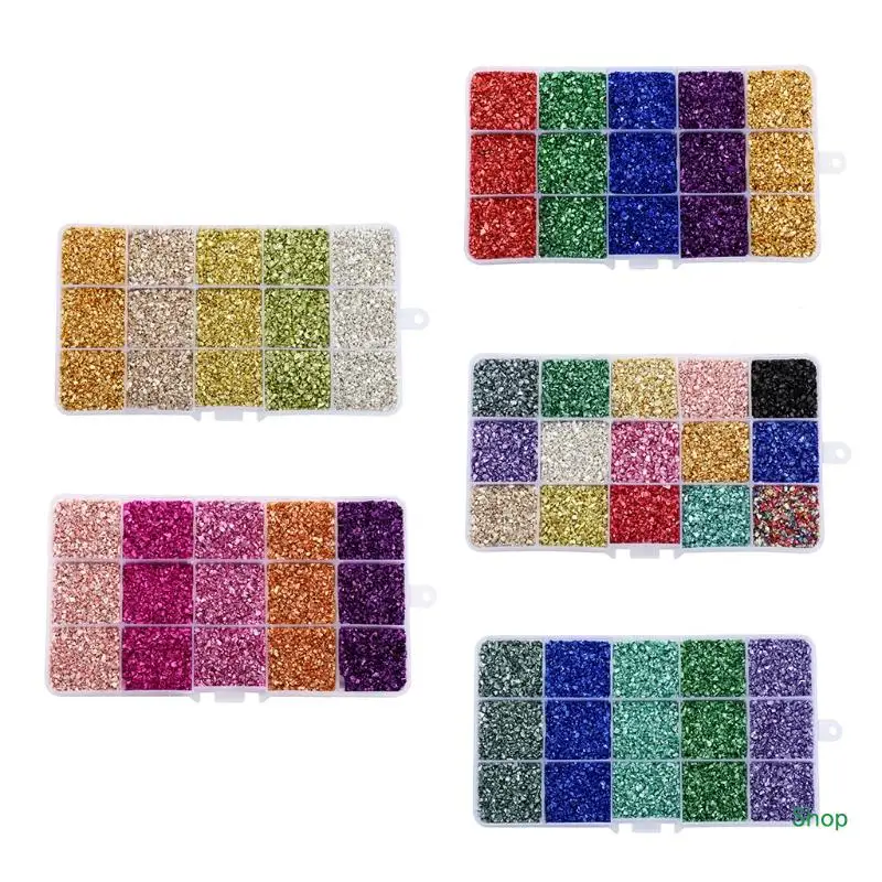 

Dropship Colors Chunky Glitter Irregular Glass Chips for DIY Crafts Jewelry Making Glass Crushed Stones Broken Metal Pieces