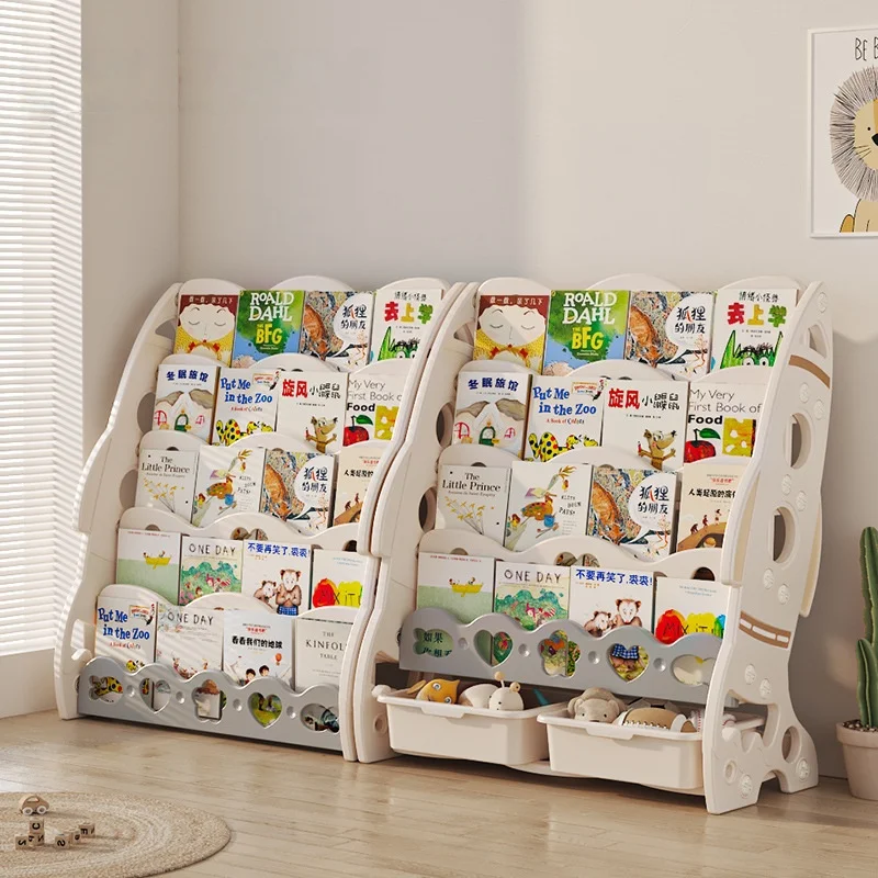 Storage Bookcase Children Picture Book Display Stand Bookshelf Wall Behind The Door Reading Magazine Storage Bookcases Furniture
