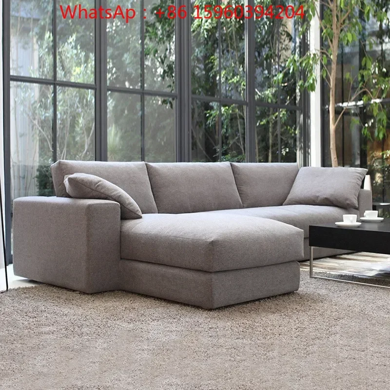 Nordic corner fabric sofa combination modern simple large, small and medium-sized apartment living room bedroom latex sofa can