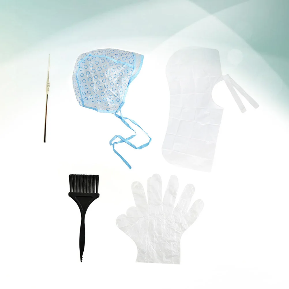 

5pcs Kit For Salon Home Use Disposable Tools Includes Dye Brush Shawl Gloves Crochet Coloring Kit Home Hair Dye Salon Hair