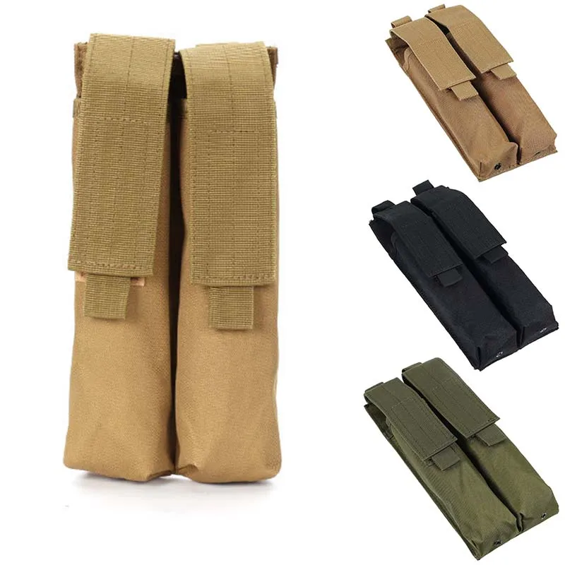 1000D Nylon P90 UMP45 Tactical Hunting Pouch Bag MOLLE Double Stack Magazine Ammo Carrier Mag Utility Case for Outdoor Sports