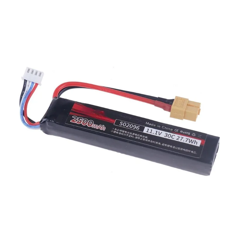 11.1V 2500mAh High Rate Lithium Battery for Electric Toy Soft Air Gun Water gun Drone Accessories Rechargeable Batteries