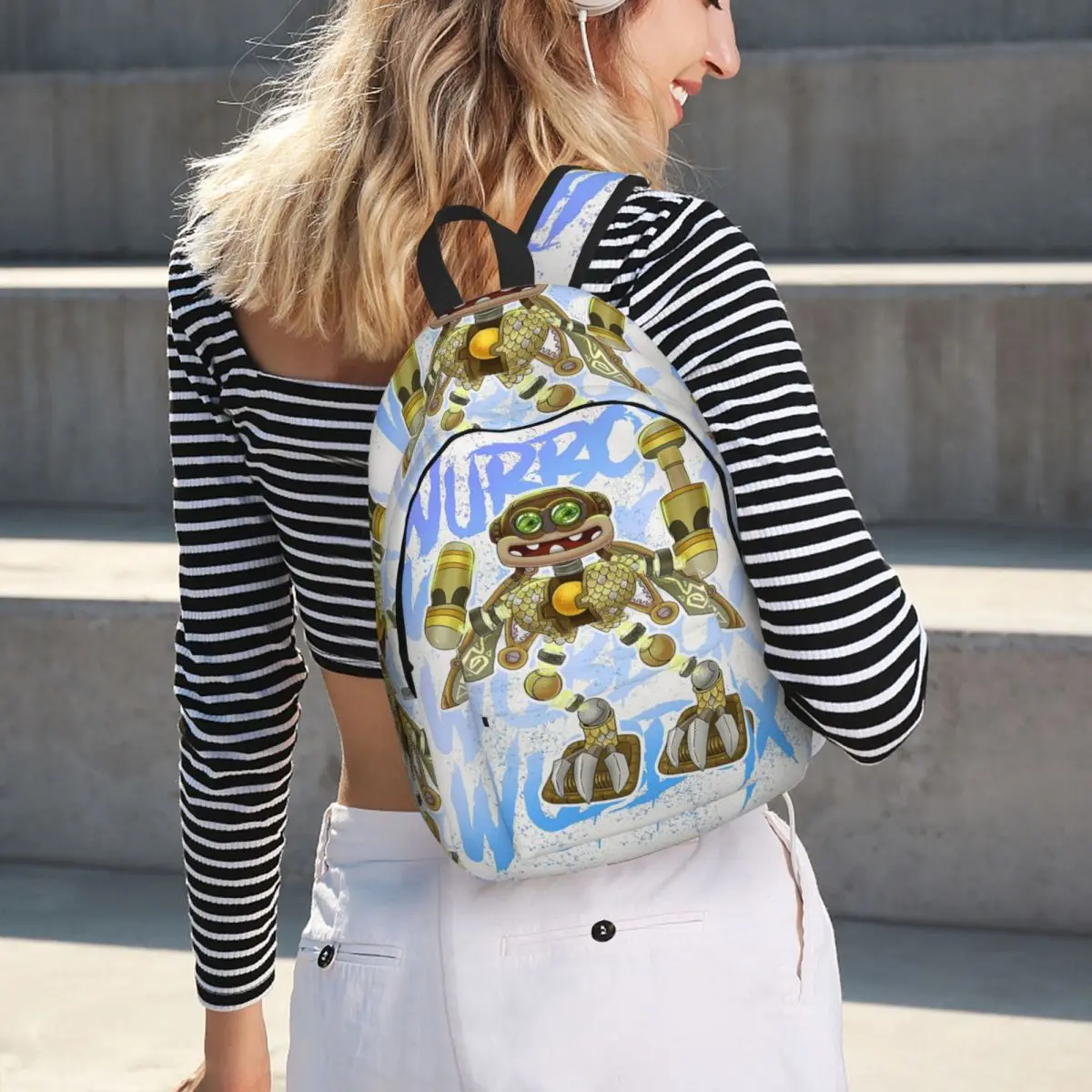 Wubbox My Singing Monsters Student Backpack School Bag Hiking Travel Daypack for Boys Girls Bookbag Shoulder Bags