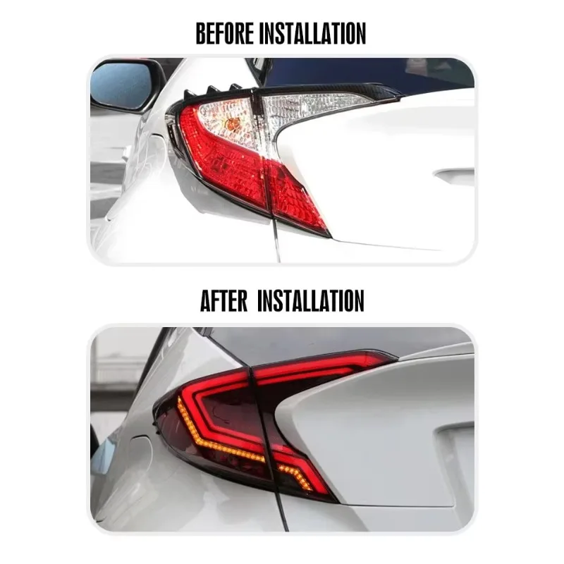 DK Motion Car Spoiler Light Led Tail Lights For Toyota CHR Trunk Lamp 2018 2019 2020 Car Rear Lamp