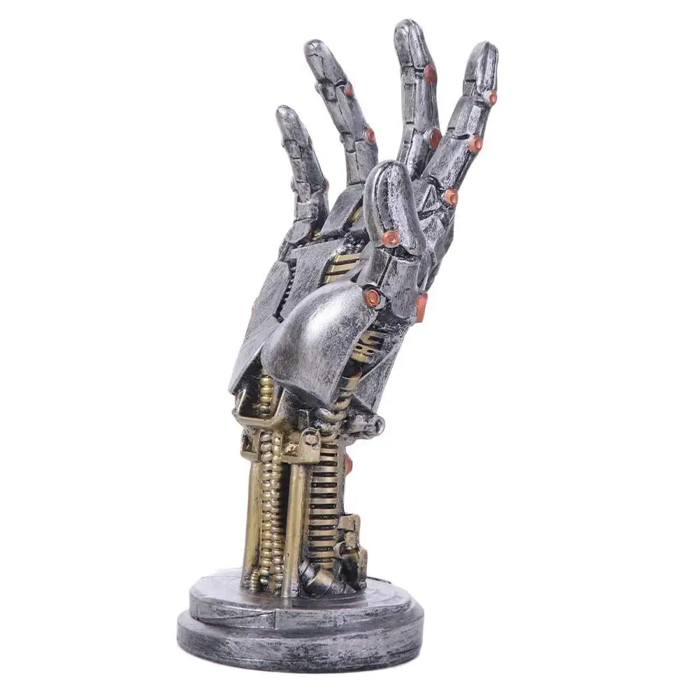 Hars Cyberpunk 3D Gedrukt Stand Model Ornamenten Gesimuleerde Robot Hand Sculptuur Grappige Ambachten Mechanische Handstatief
