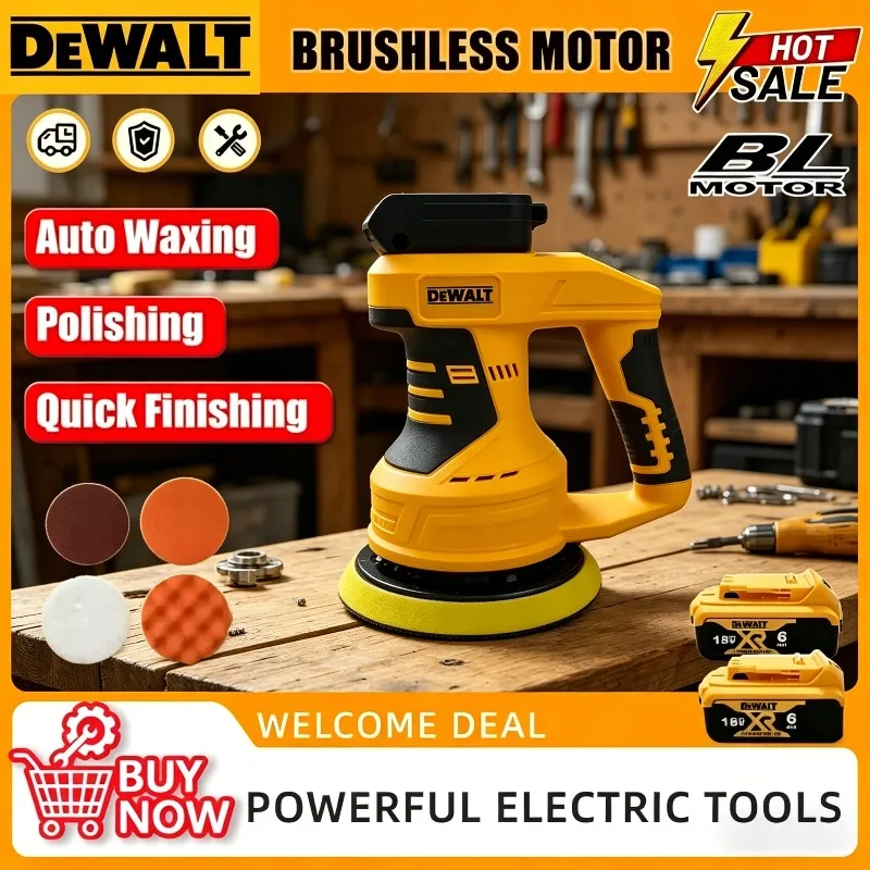 

Аккумуляторная полировальная машинка Dewalt с регулировкой скорости, 8 режимов, для воскования, шлифовки и нанесения герметика, совместима с аккумуляторами Dewalt