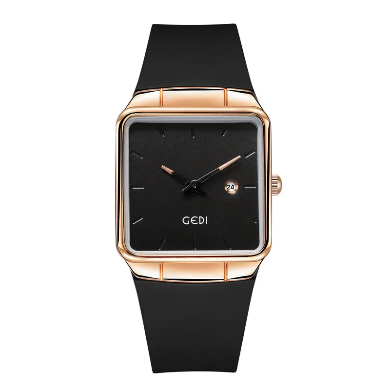 Mode Gedi Top Marke minimalist ischen hohen Aussehen Silikon großen Teller Kalender Frauen wasserdichte Quarz Geschenke Armbanduhren