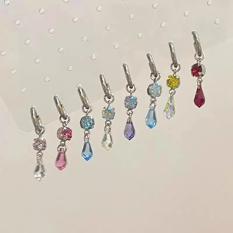 Creative Colorful Sparkling Diamonds Water Drop earrings for women Exquisite and High Grade Fashion Earring Stacking Jewelry