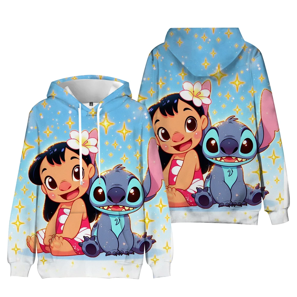 

Funny Lilo&Stitch Printed Y2k Sportswear Lilo Stitch Disney Cartoon Hoodie For Women Cute Stitch Anime Hoodie For Women