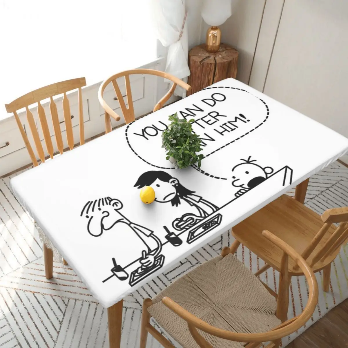 Diary Of A Wimpy Kid You Can Do Better Than Him Customized Rectangular Tablecloth Waterproof Table Cover for Dining Table Cloth