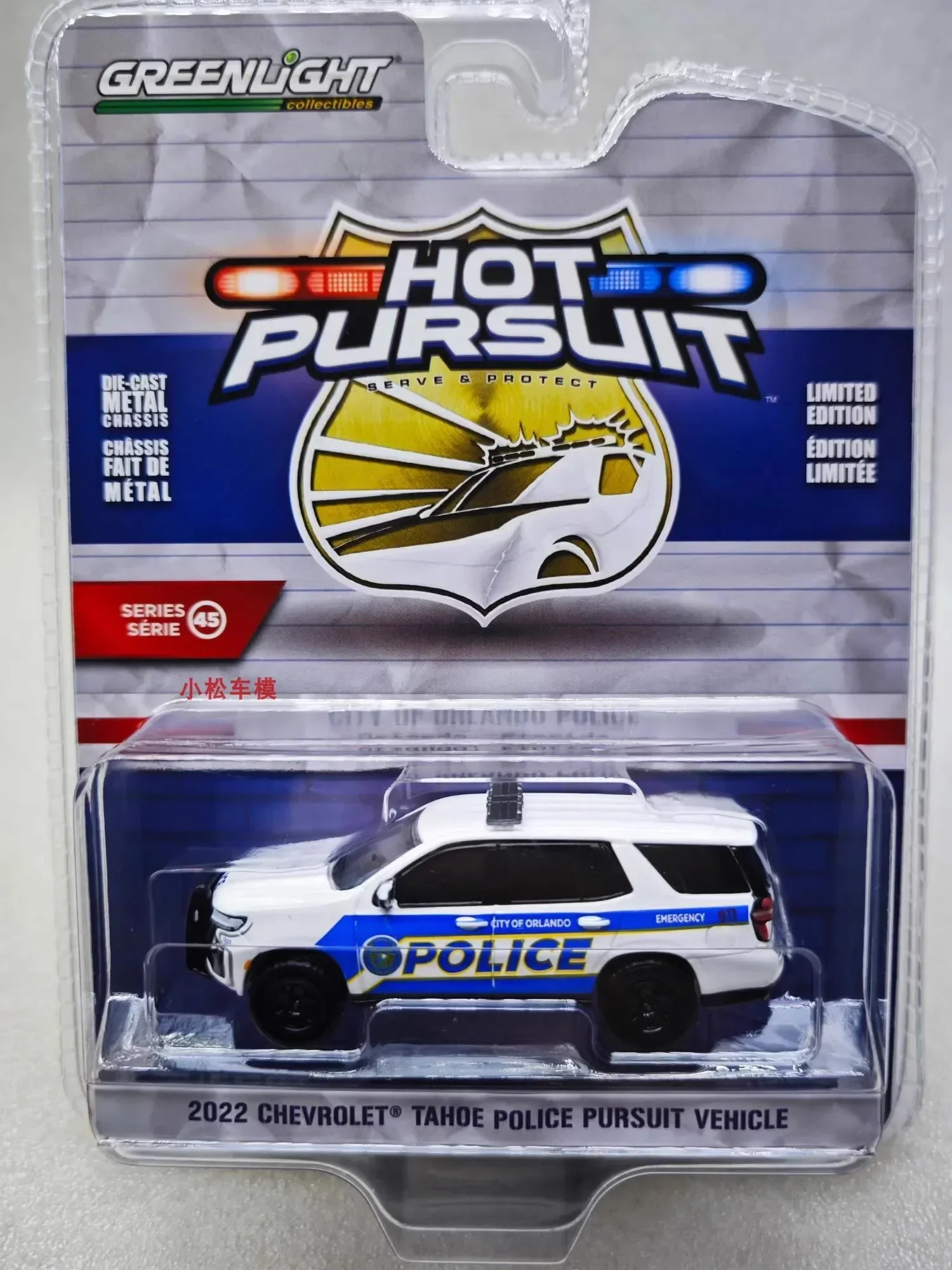 1:64 2022 Chevrolet Tahoe Police Pursuit Vehicle Diecast Metal Alloy Model Car Toys For Gift Collection