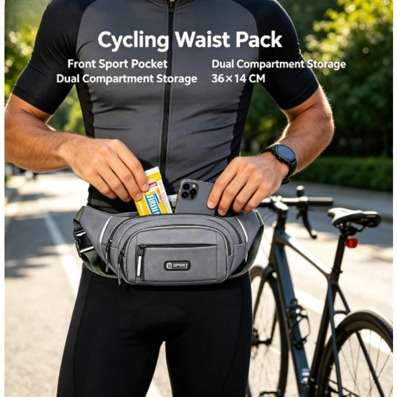 Men Women Oxford Waterproof Waist Bag, Large Capacity Fanny Pack Crossbody Belt Pouch, Outdoor Work Cashier Phone Money Storage