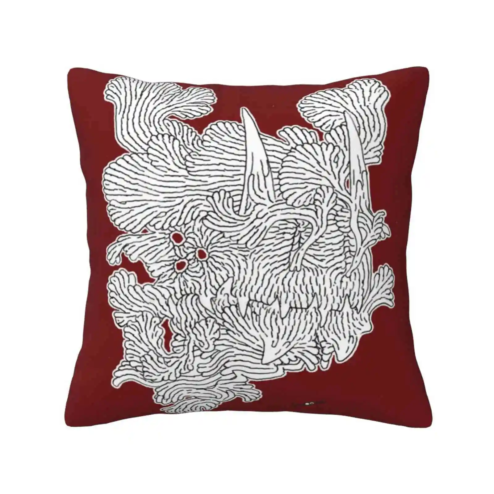 Barocco Dragon Tatoo Iii Home Sofa Car Cushion Cover Pillowcase Dragon Smog Fantastic Strange Freak Teeth Monster Head Face