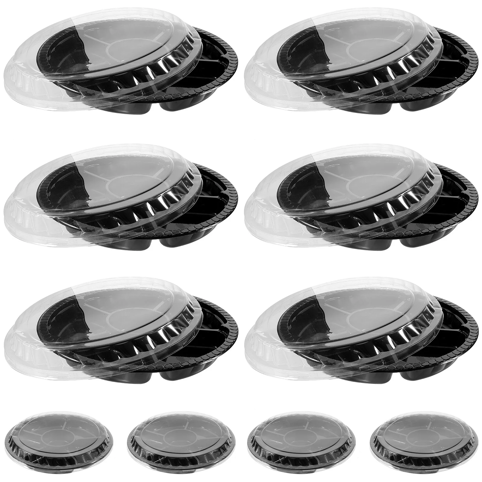 10 шт. одноразовый поднос для фруктов, 6 отделений, круглый сервировочный поднос для десертов, закусок, печенья, торта, тарелки для вечеринок для домашних животных, безопасные для еды