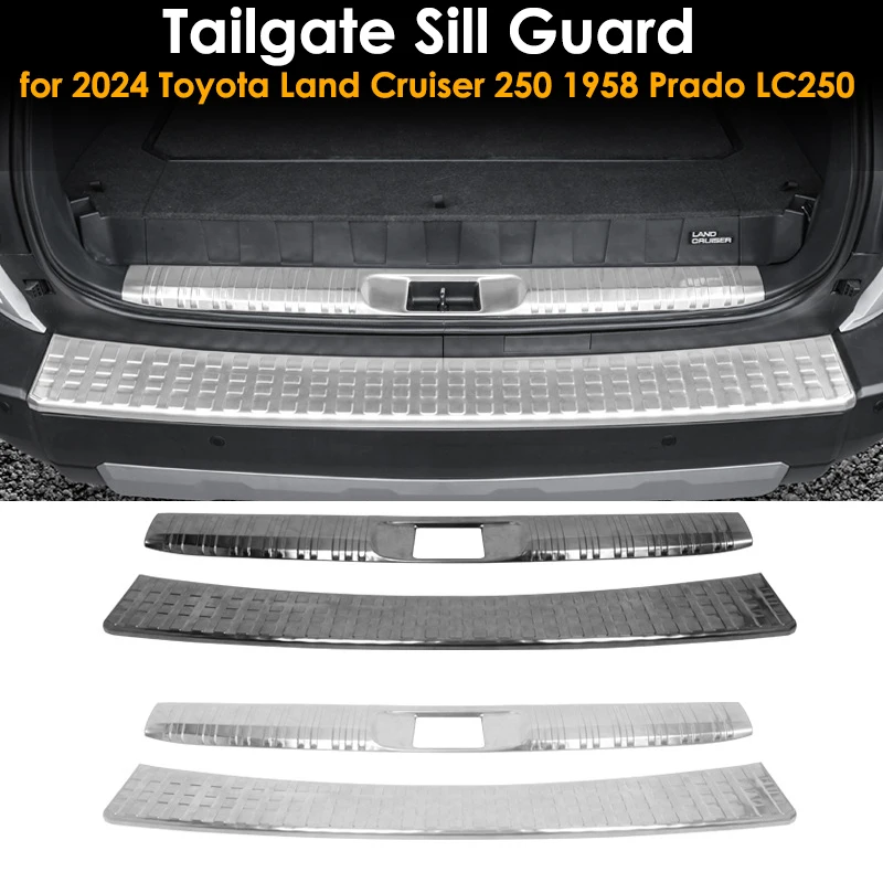 Car Rear Door Sill Guard Tailgate Threshold Pedal Exterior Trunk Guard For 2024 Toyota Land Cruiser 250 1958 Prado LC250
