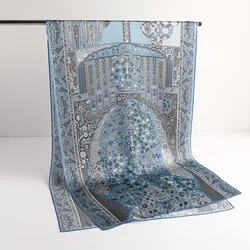 100% elegant Silk Scarf Shawl Beach Silk Scarfs Neck Head Women Luxury Brand Print Pashmina Female Long Bandana Foulard Scarves