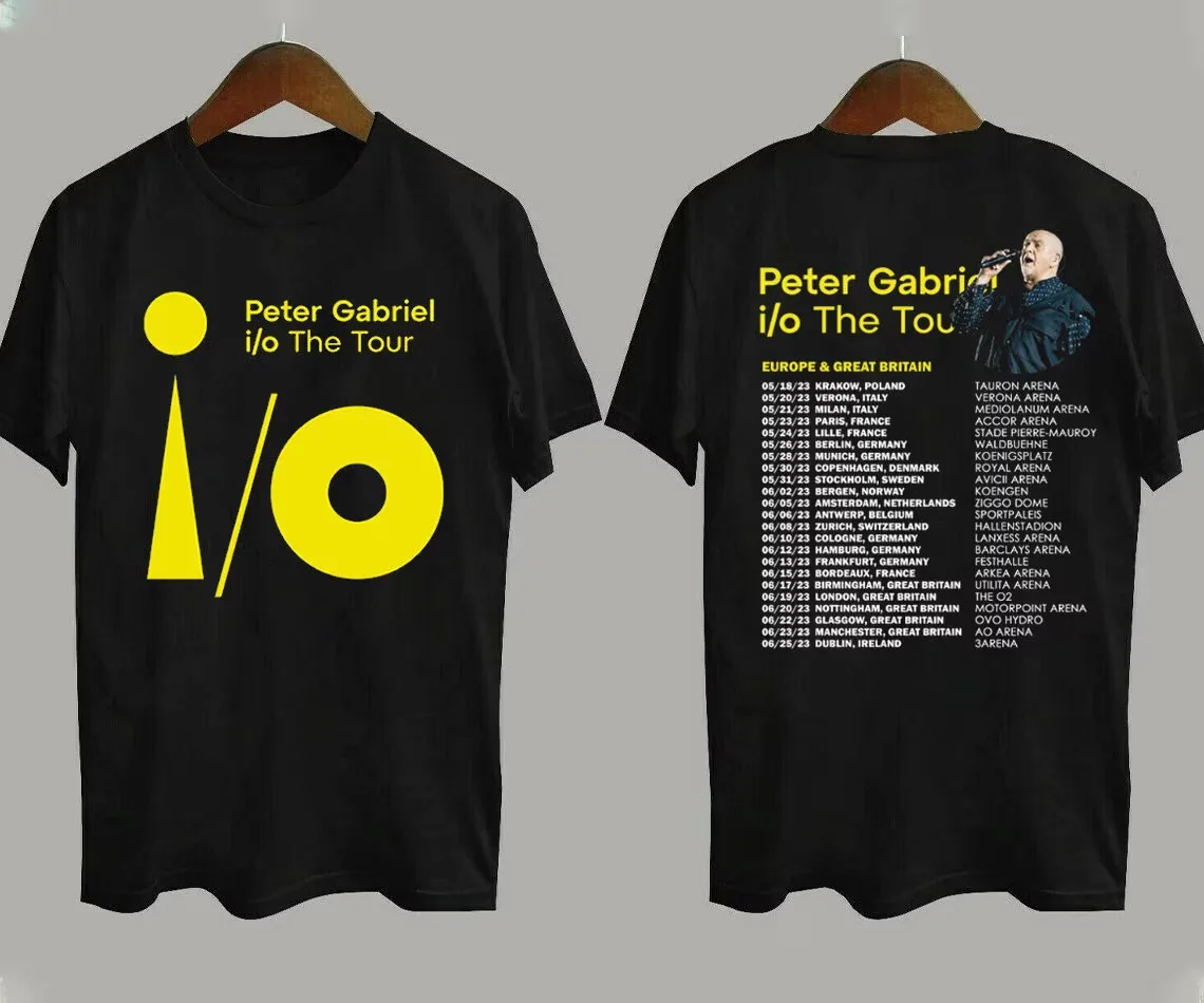 

Peter Gabriel IO The Europe Tour Cotton Black T Shirt For Men S-5XL A1403