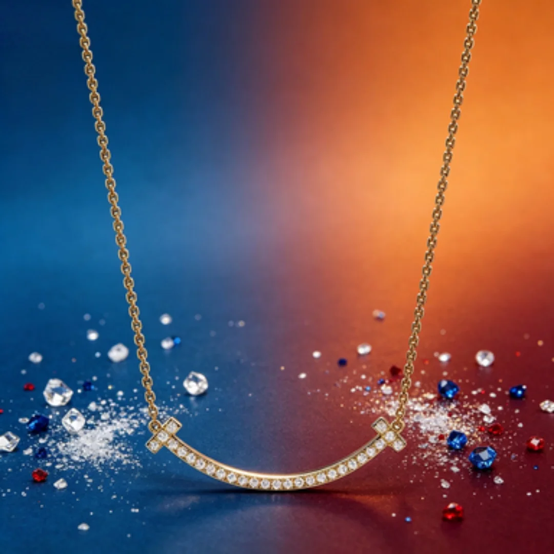 

Ins Wind Full Diamond Smile Neck Chain Exquisite Spicy Girl Atmosphere Single Item