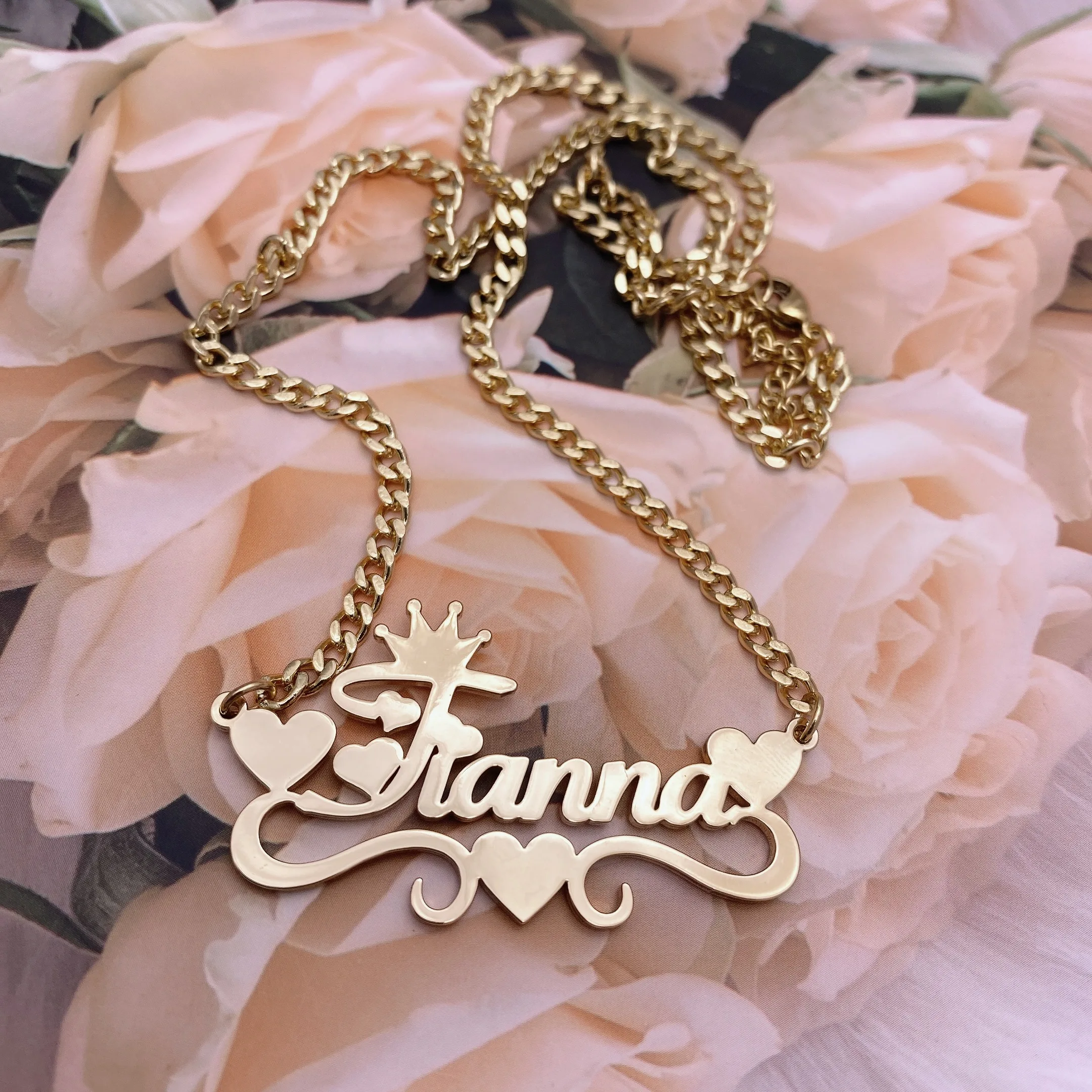 Crown Name Necklace Custom Name Heart Necklace Customized Necklace Name Necklace For Children Women Girlfriend Gift