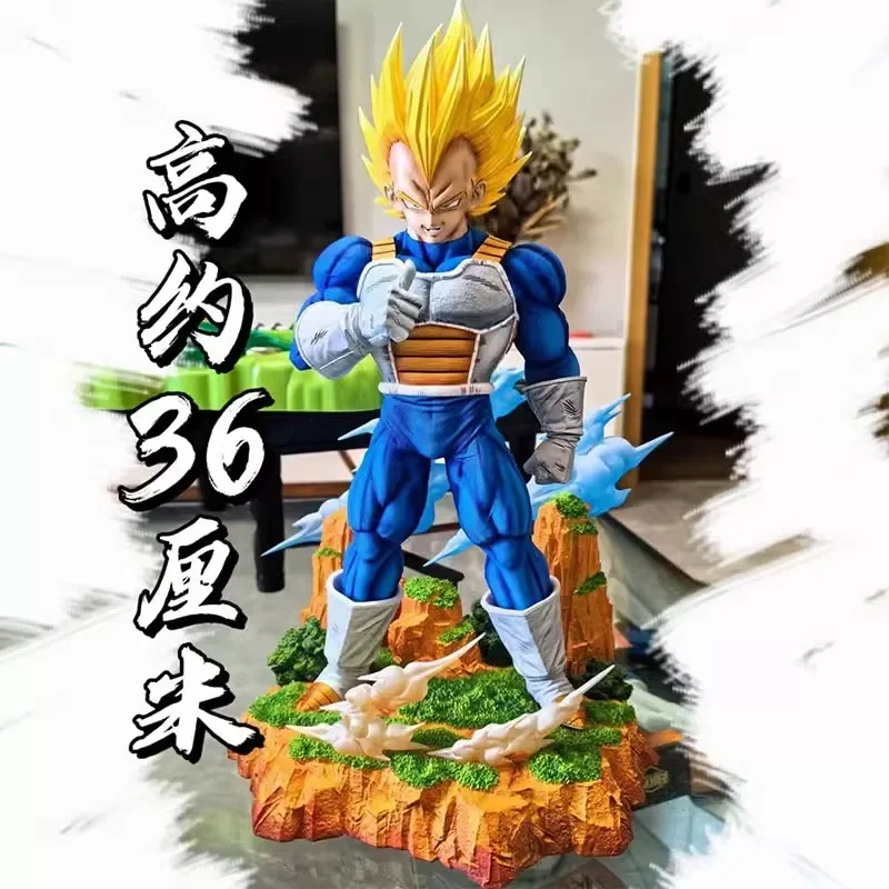 

37cm Dragon Ball Cs Vegeta Anime Figures Gk Goku Demonize Super Saiyan Statues Around Anime Scenes Pvc Model Ornament Toy Gifts