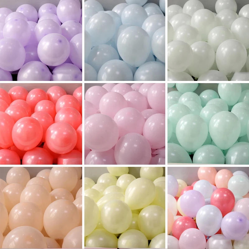 30/60pcs Pink Macaron Balloon 5/10/12inch Thickened Latex Balloons Lover Wedding Childrens Day Birthday Party Arch Decor