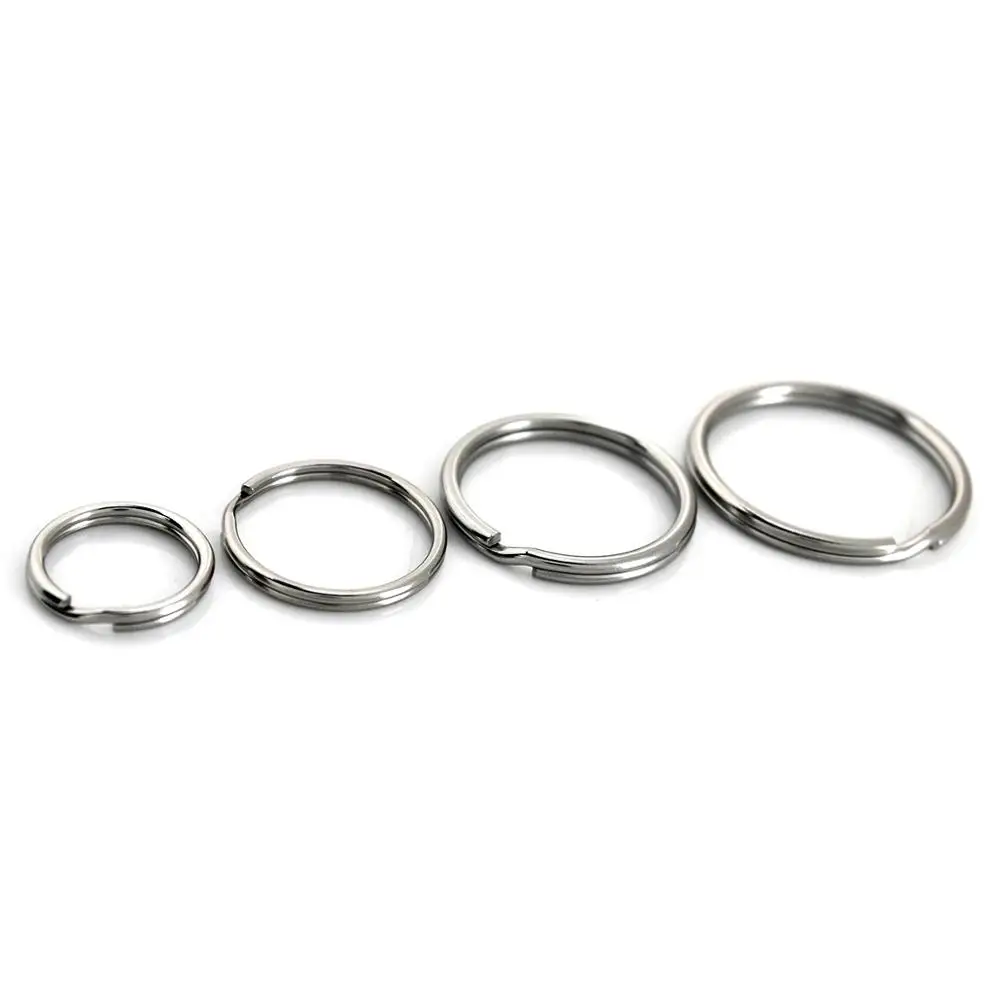 5pcs Metal Round-wire Split Rings Double Loop Keyring 10-38mm Keychain Keys Holder DIY Leather Craft hardware Stainless Steel