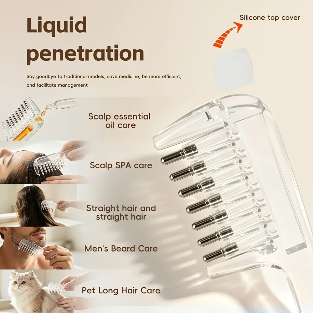 Storage Liquid Guide Comb, Roller Metal Guide Teeth, Even Liquid Discharge, Replacement for Hand Smear Hair Development
