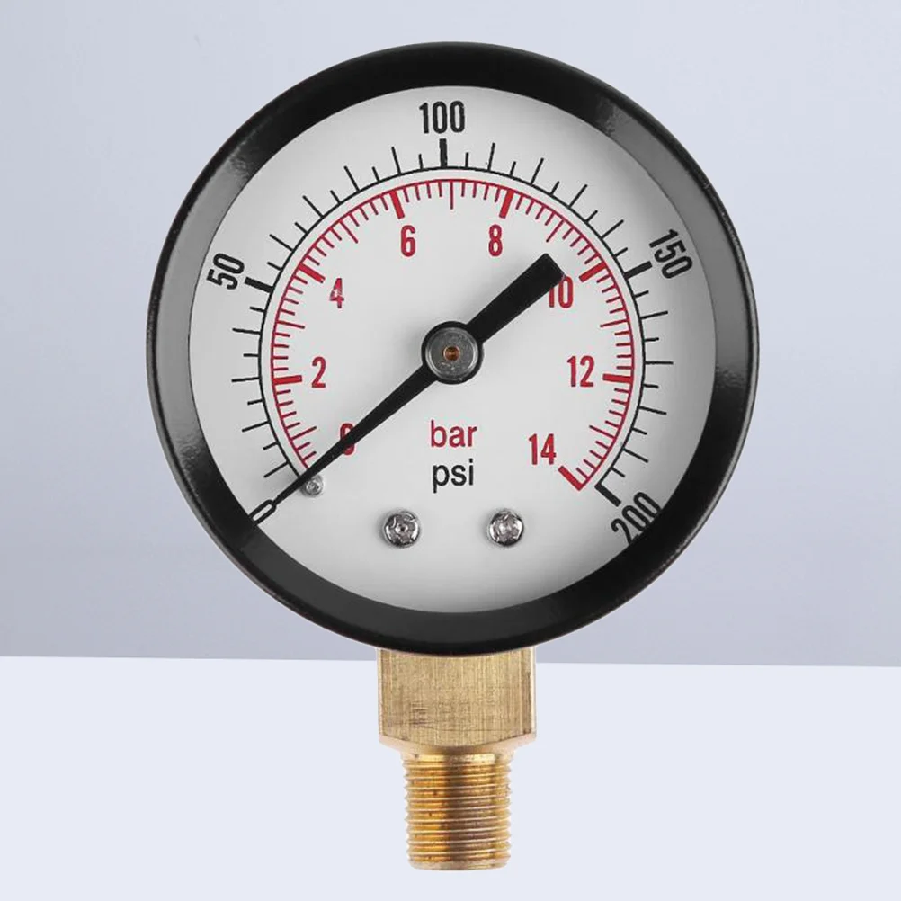 

Pressure Gauge Mini Portable Durable Utility Vacuum Pressure Gauge 0-200psi 0-14bar for Air Water Oil Gas Measurement