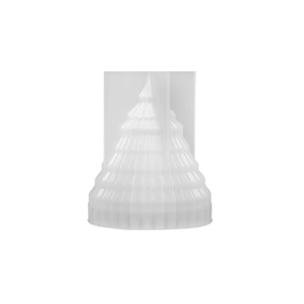 Ornament Diagonal Striped Christmas Tree Candle Mold Soft Silicone Soap Mould Conical Shaped Chocolate