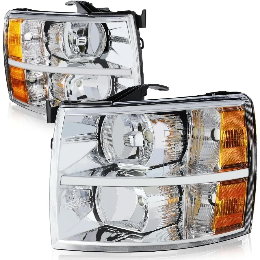 

Halogen Headlights Assembly for Chevrolet Silverado 1500 2500HD 3500 GMT900 20072014 Model Year Driver and Passenger Side Repla
