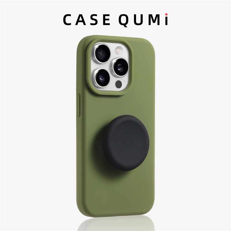 

Новый круглый кронштейн с большим отверстием цвета сосны, зеленый для apple 13 14 16 15 pro max, чехол для телефона, защита от падения, силиконовый полный пакет