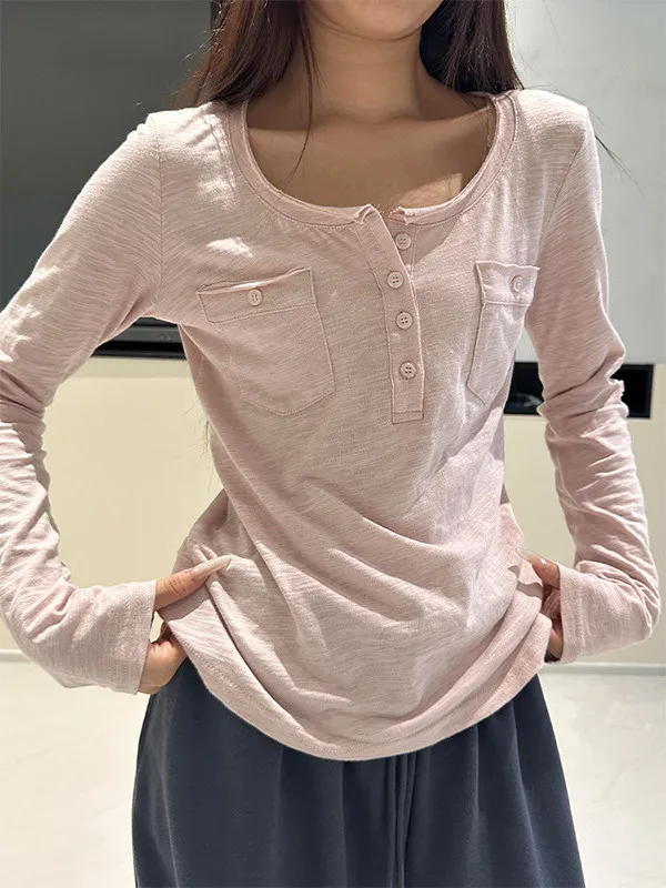 Loose Long Sleeve T-Shirt Women's Spring Autumn Casual Style Comfortable Soft Fabric Slimming Loose Feeling Top with Hem Roll...