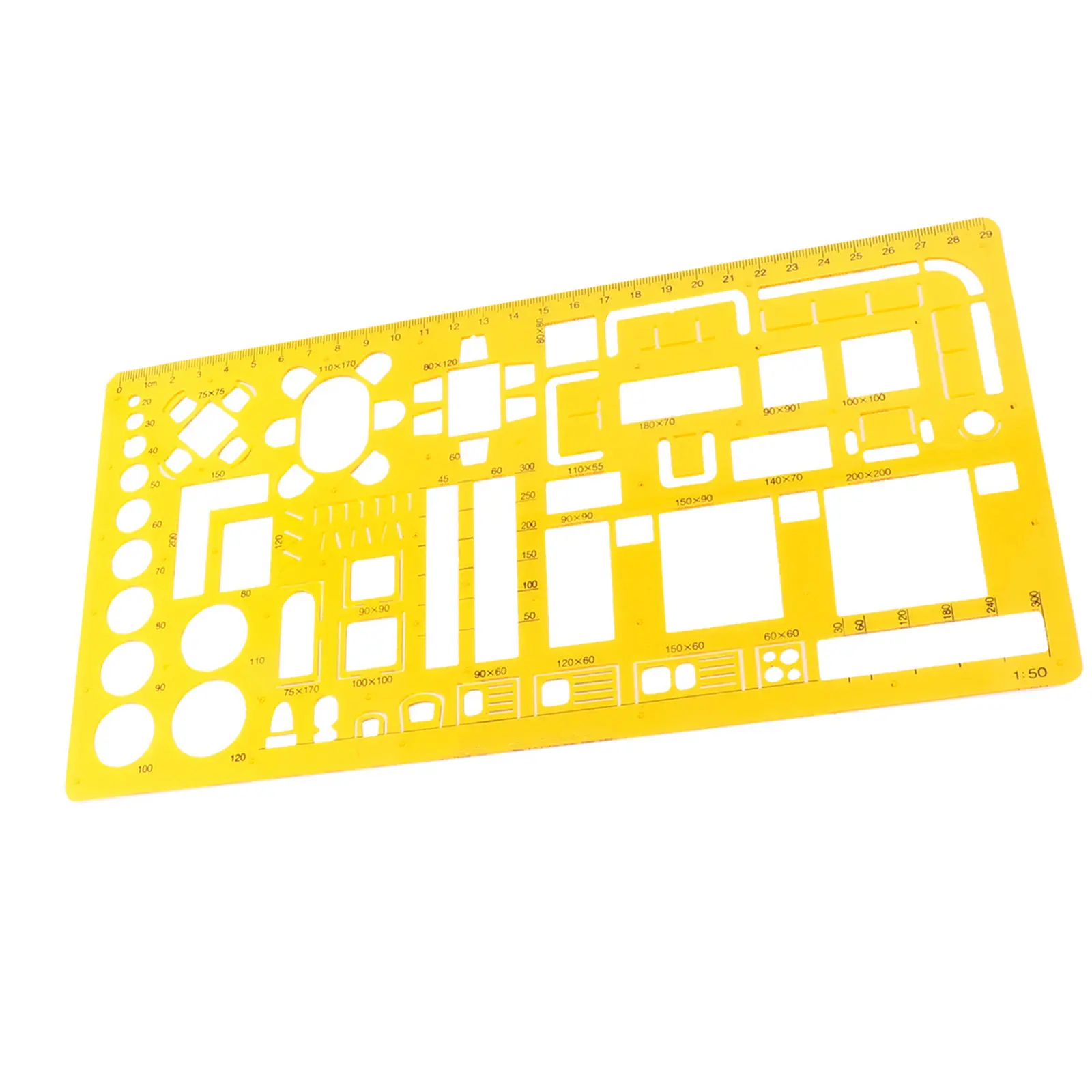 Professional Transparent Geometric Drawing Template with Clear Scale Pattern for Architecture Network Art Design School Office