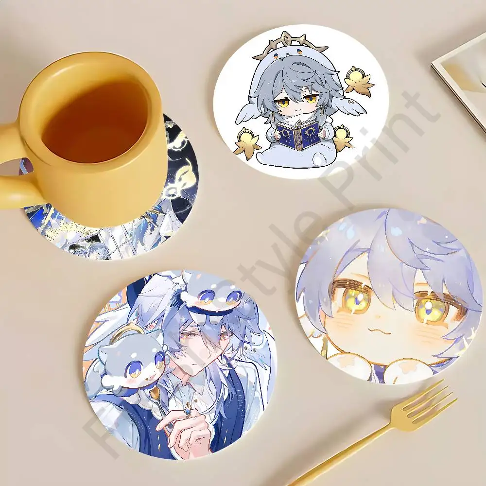 

Game H-Honkai Star Rail Sunday Round Anime Wooden Coasters DIY Decorations Birthday Valentine Gifts