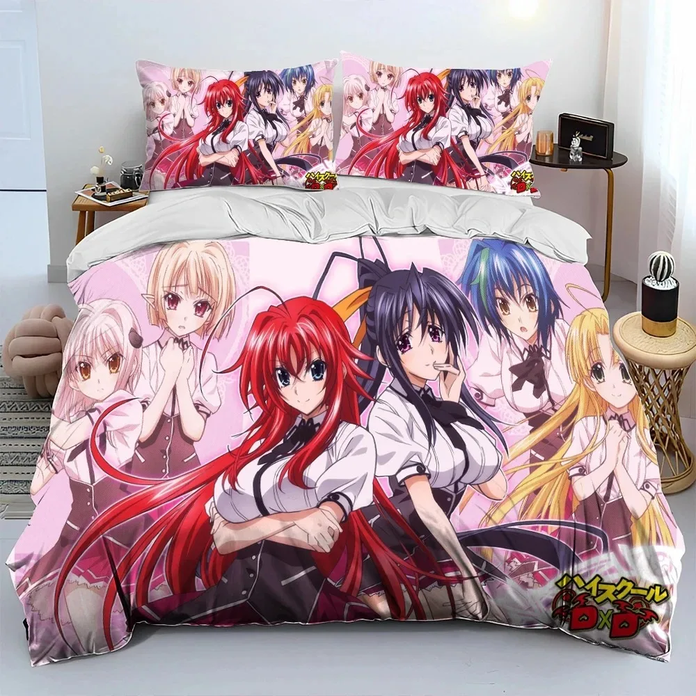 

Sexy Girl High School DxD Anime Comforter Bedding Set,Duvet Cover Bed Set Quilt Cover Pillowcase,king Queen Size Bedding Set Boy