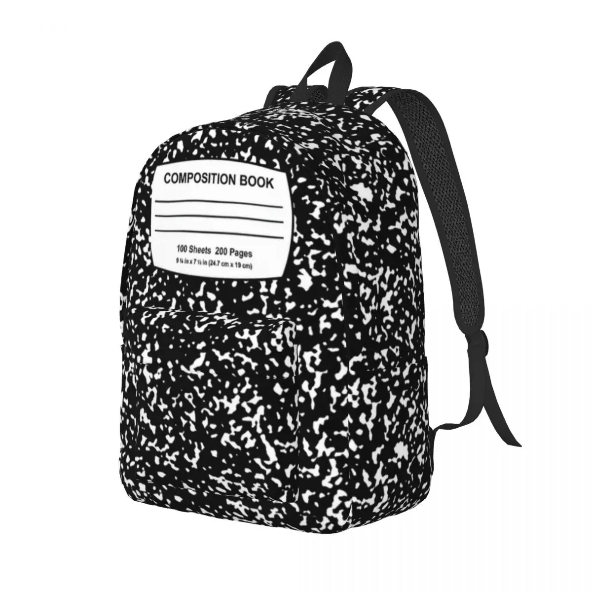 Composition Notebook Pattern With Composition Book Label Printed Lightweight Casual Schoolbag 15.7in 17.7in