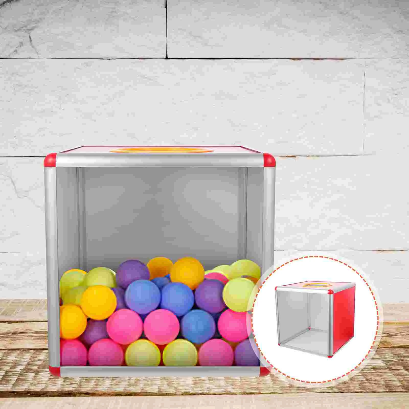 

Ticket Jar Lucky Draw Box Toy Container Clear Lottery Case Small Raffle Boxes Aluminum Alloy for Tickets Office