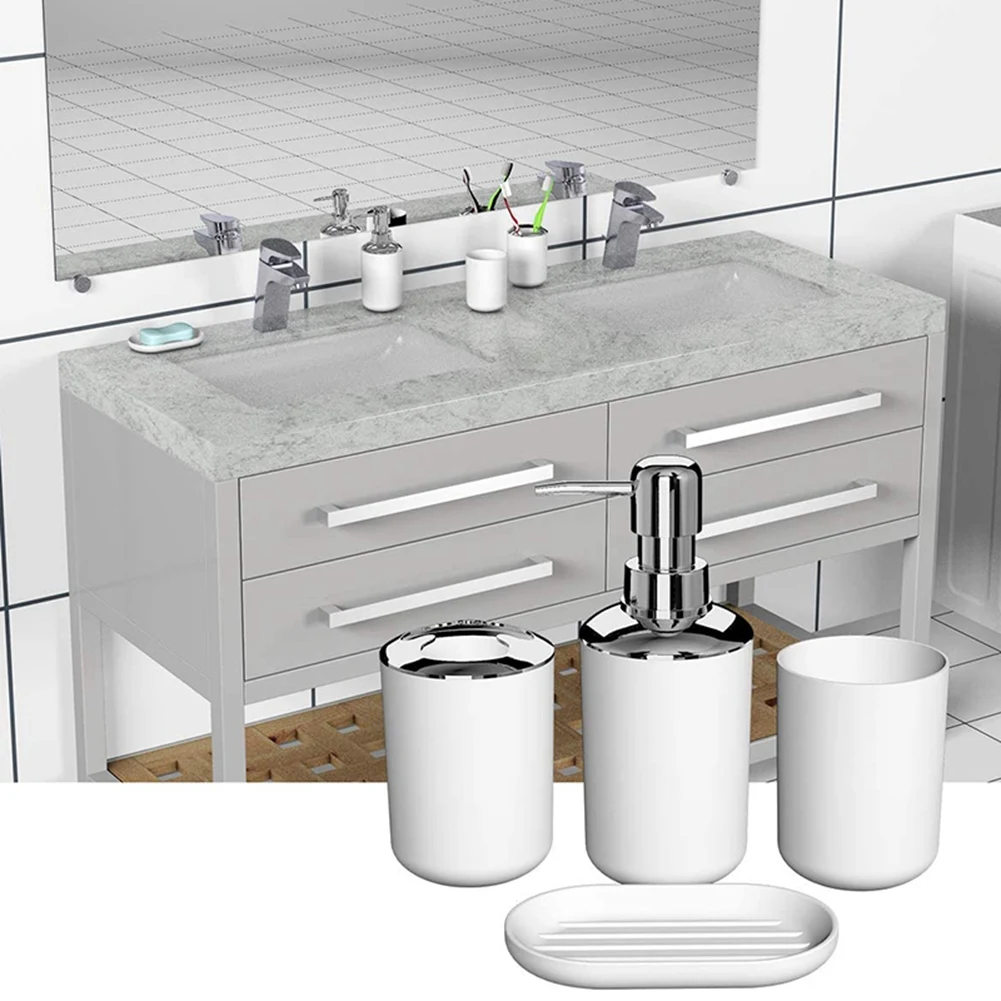 

AB42-8 шт. пластиковый набор аксессуаров для ванной комнаты, набор туалетных щеток для ванны с держателем зубной щетки, чашка для зубной щетки (черный и белый)