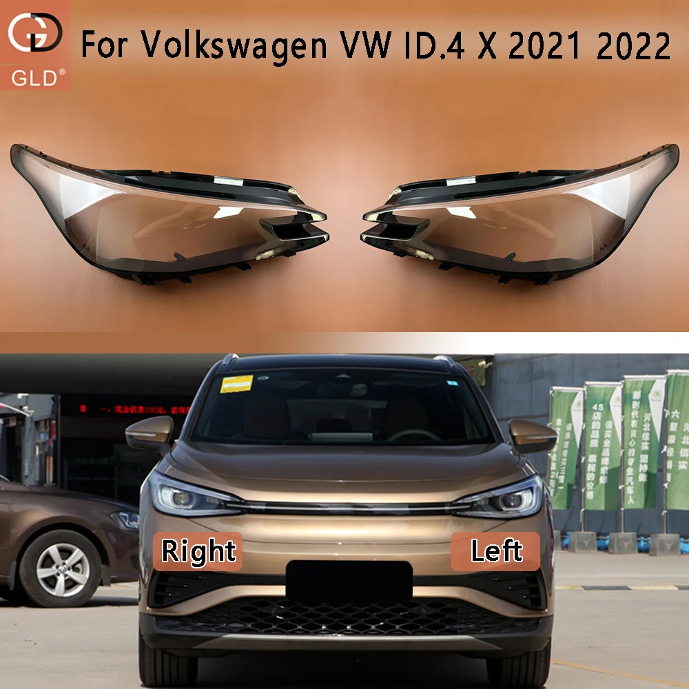 

For Volkswagen VW ID.4 X 2021 2022 Car Accessories Headlamp Transparent Lampshade Lamp Shell Headlight Lens Cover Plexiglass