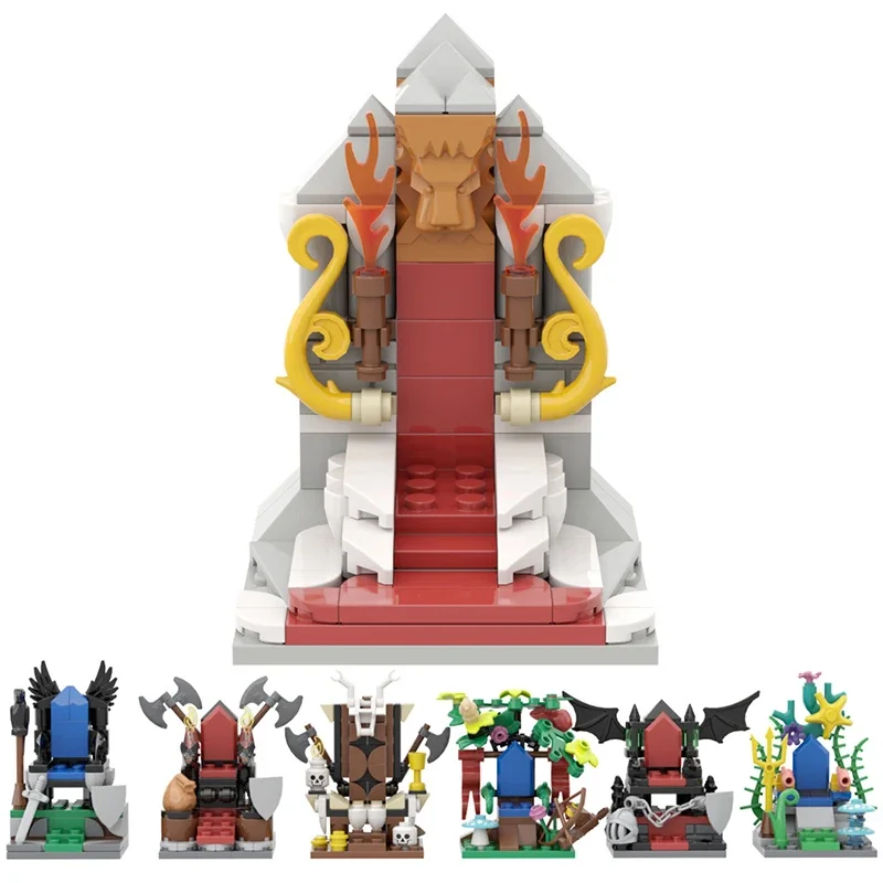 Compatible con LEGO Medieval el trono del líder bloques de construcción MOC Monster World diferentes ficas ladrillos Juguetes