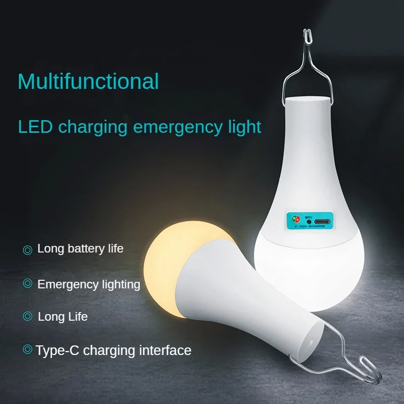 

Type-C Charging LED Light Bulb Power Outage Emergency USB Mobile Ultra Bright Outdoor Night Market Stall Toilet Camping Lights