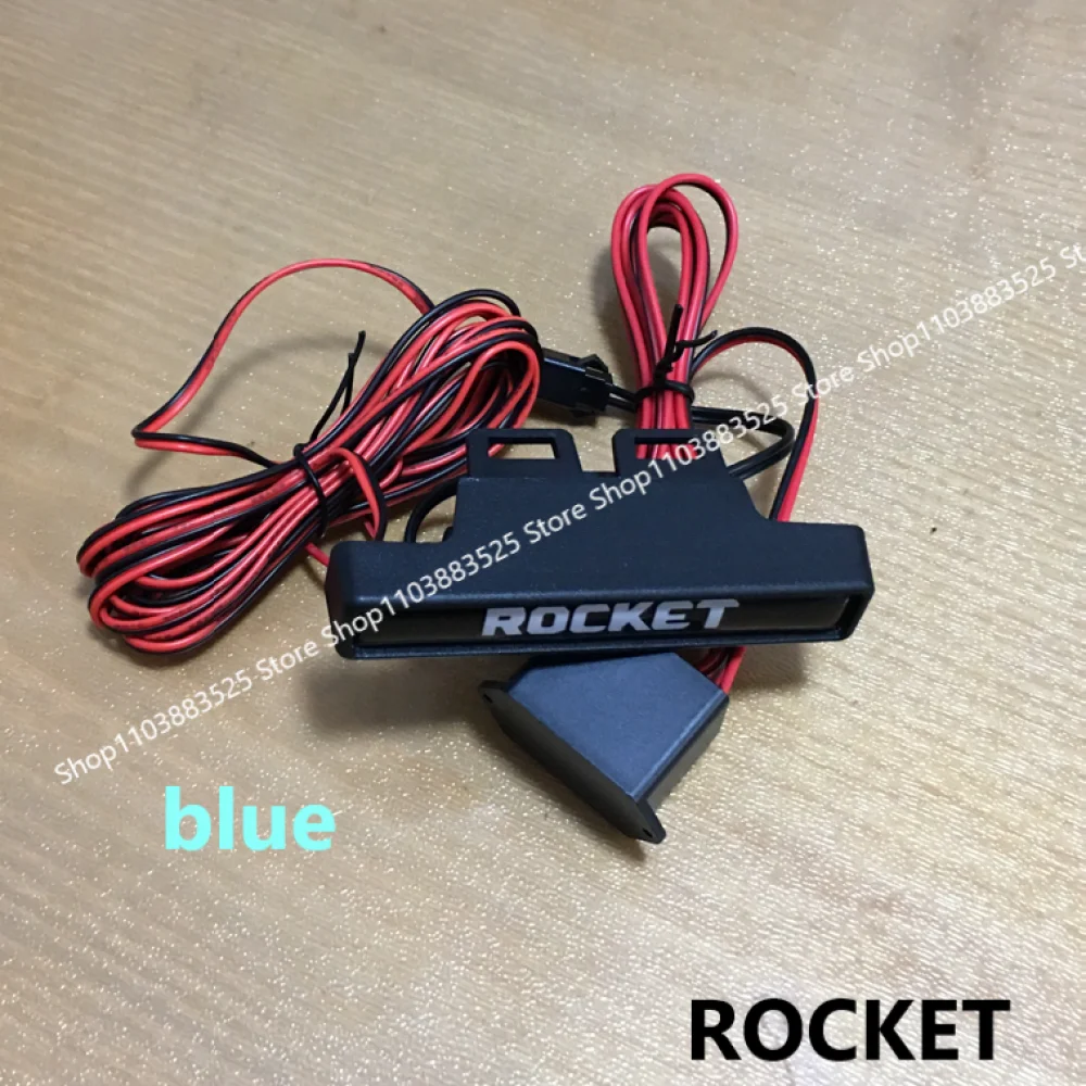 8cm Car Front Grille Modified Emblem Badge Blue LED for ROCKET BRABBS G G800 G500 G550 W464 G63 G350 Modified Badge Accessories