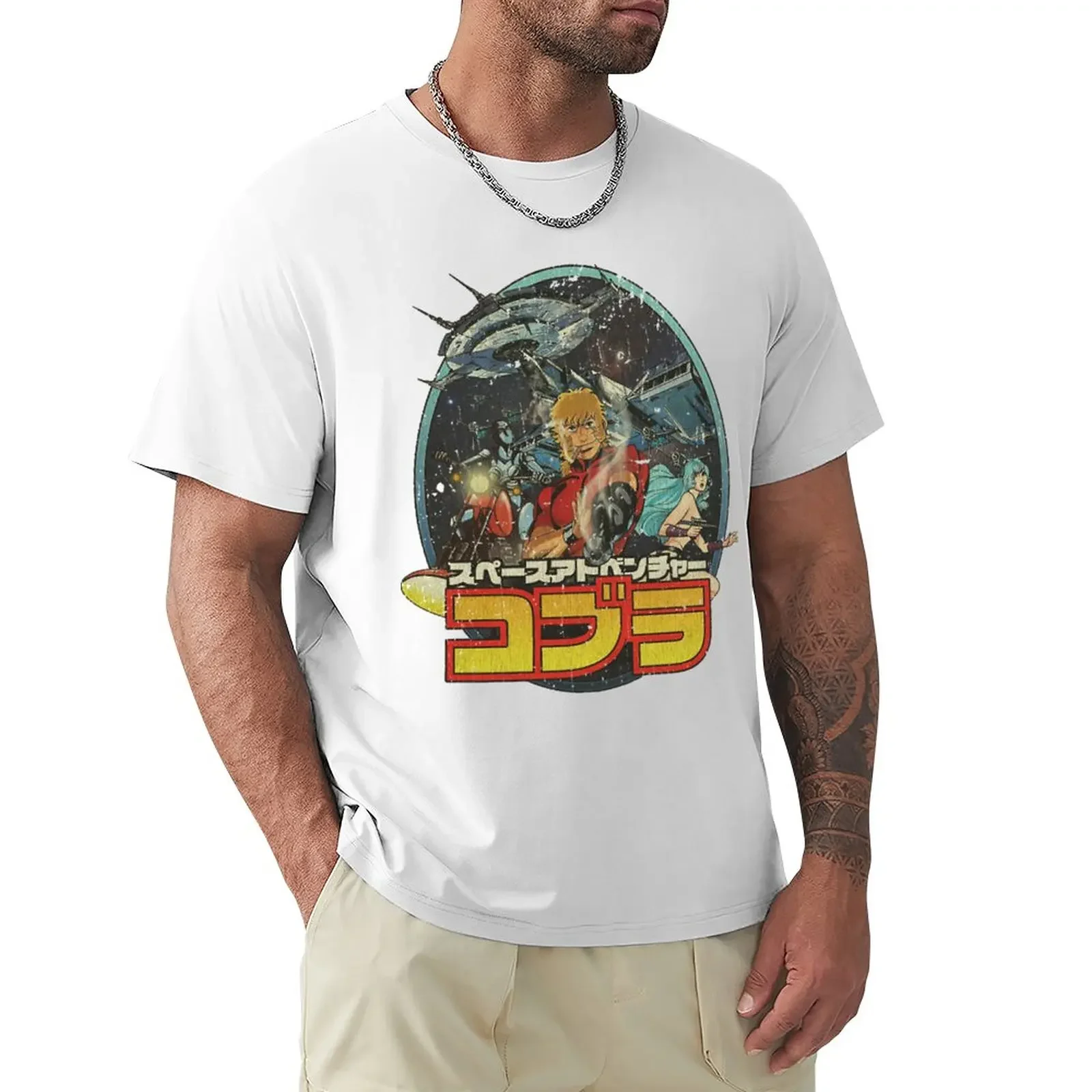 New Anime t-shirt t shirt man sweat shirts,men Space Adventure Cobra 1982 Cotton T-Shirt streetwear harajuku vintage tops