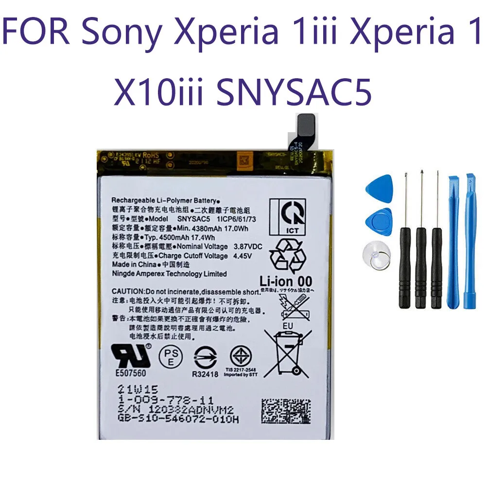 Replacement New Battery For Sony Xperia 1iii Xperia 1 X10iii SNYSAC5 Internal